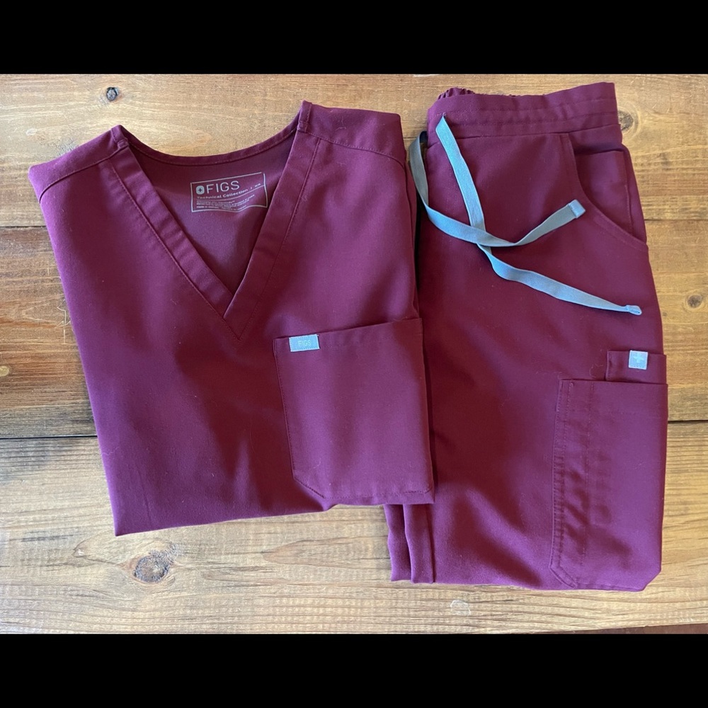 Maroon Figs Set EUC XS/XXS